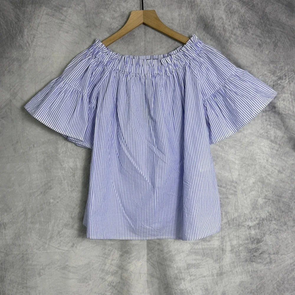 Kate Spade Striped Top Sz XS Blue‎ White Cotton preppy nautical beach vacation